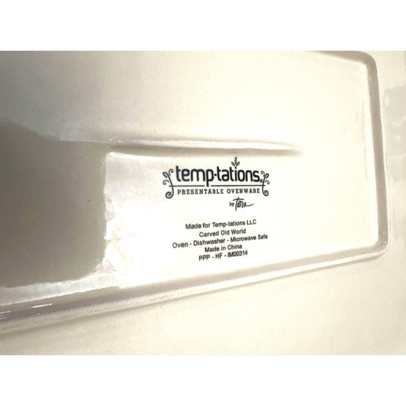 Temptations by Tara Red Carved Old World Poinsettia 3 Piece Casserole Dish - Picture 9 of 9